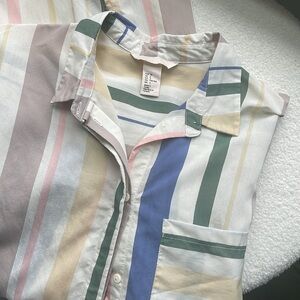H&M premium stripe shirt dress tunic